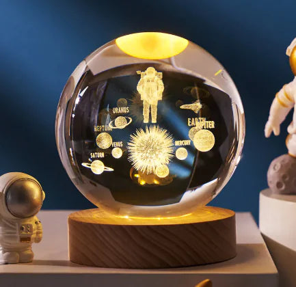 Luminous Galaxy Crystal Lamp